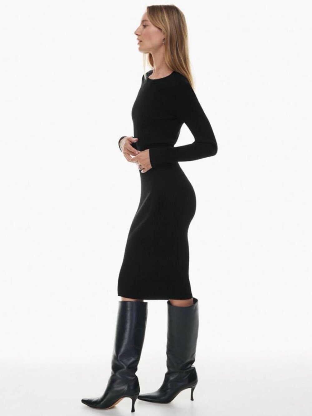 Wilfred Townfolk Dress Midi Sweater Dress Black